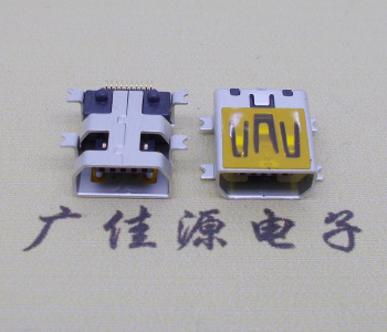 昆明迷你USB插座,MiNiUSB母座,10P/全贴片带固定柱母头