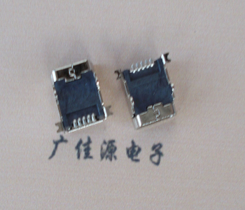 昆明 MINI USB 5PF 90°SMT前插后贴电源接口