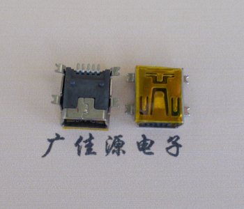 昆明MINI USB 5P 接口 母座 全贴带麦拉 高9.6带0.9柱子