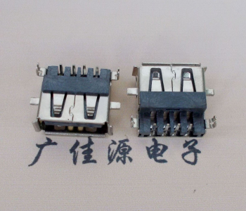 昆明AF USB母座90度 DIP沉板3.9/4.9 耐高温有卷边
