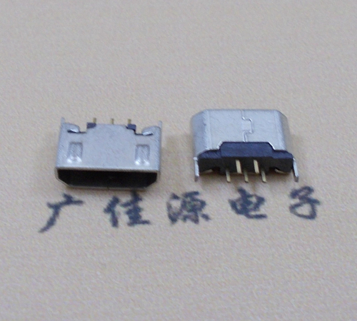 昆明迈克USB 180度母座5p直插带地脚1.5端子直口