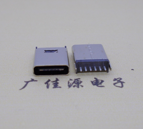 昆明直立式插板Type-C6p母座连接器高H=10.0mm