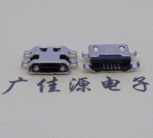 昆明micro usb5p连接器 反向沉板1.6mm四脚插平口