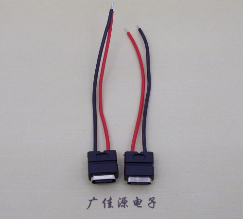 昆明type c2p防水母座焊线式带线注塑成型带接线端子/不带接线端子充电连接器